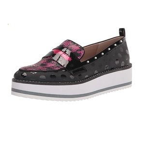 Betsey Johnson Maxton Black & Pink Platform Loafer